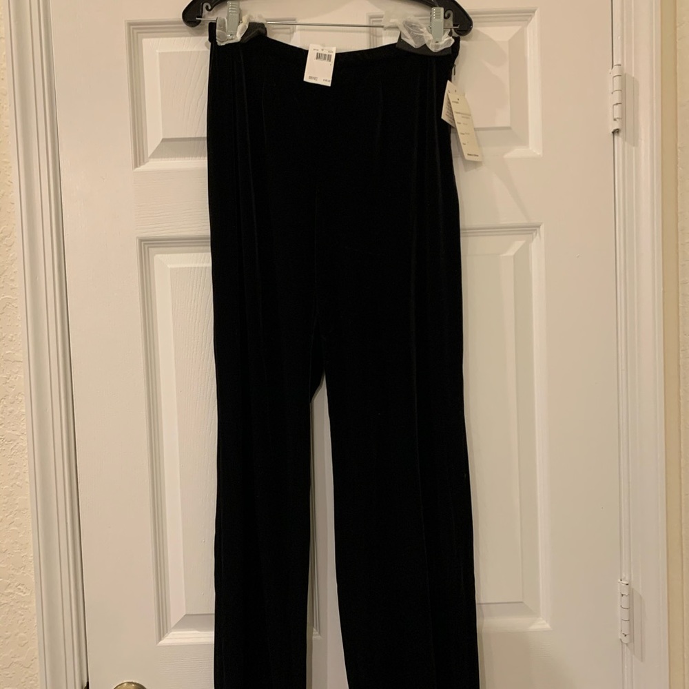 Black Velvet Wide Leg Pants